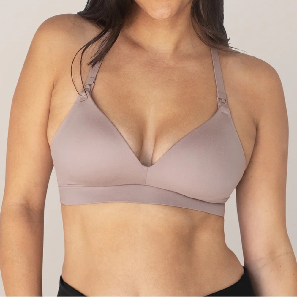Kindred Bravely Minimalist Hands Free Pumping & Nursing Bra Lilac Stone Nude L